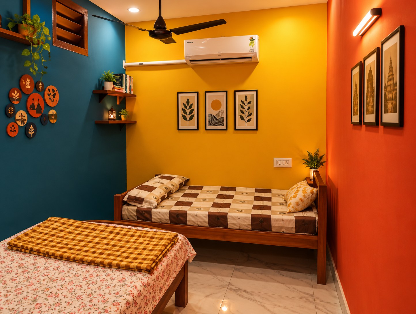 Colourful Saradha Nivas room